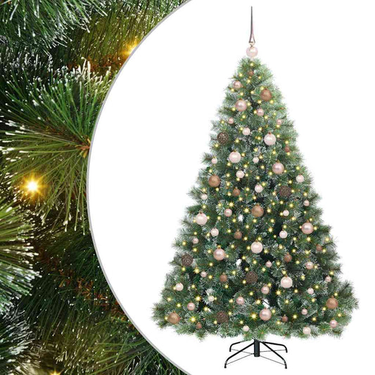 Künstlicher Weihnachtsbaum mit 300 LEDs Grün 180 cm PE und PVC