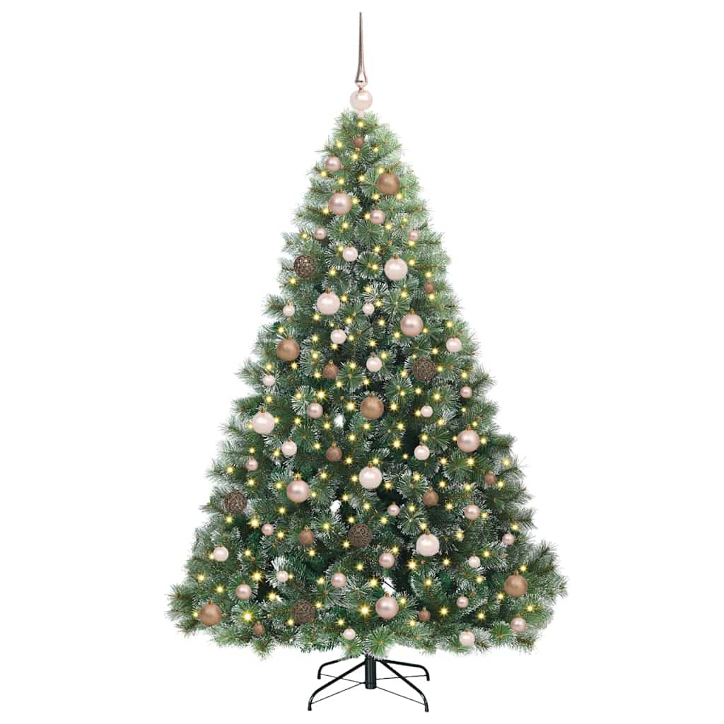 Künstlicher Weihnachtsbaum mit 300 LEDs Grün 180 cm PE und PVC