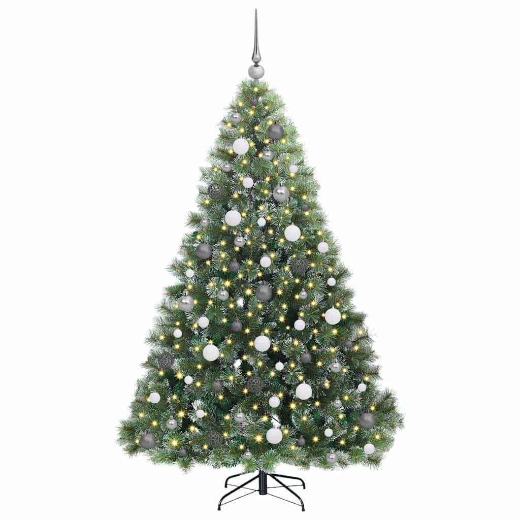 Künstlicher Weihnachtsbaum mit 300 LEDs Grün 180 cm PE und PVC