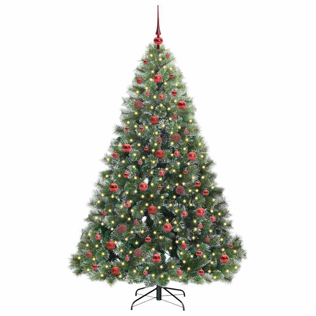 Künstlicher Weihnachtsbaum mit 300 LEDs Grün 180 cm PE und PVC