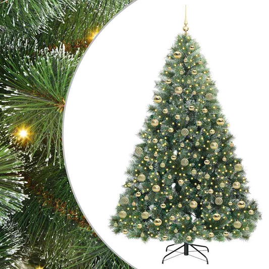 Künstlicher Weihnachtsbaum mit 300 LEDs Grün 180 cm PE und PVC
