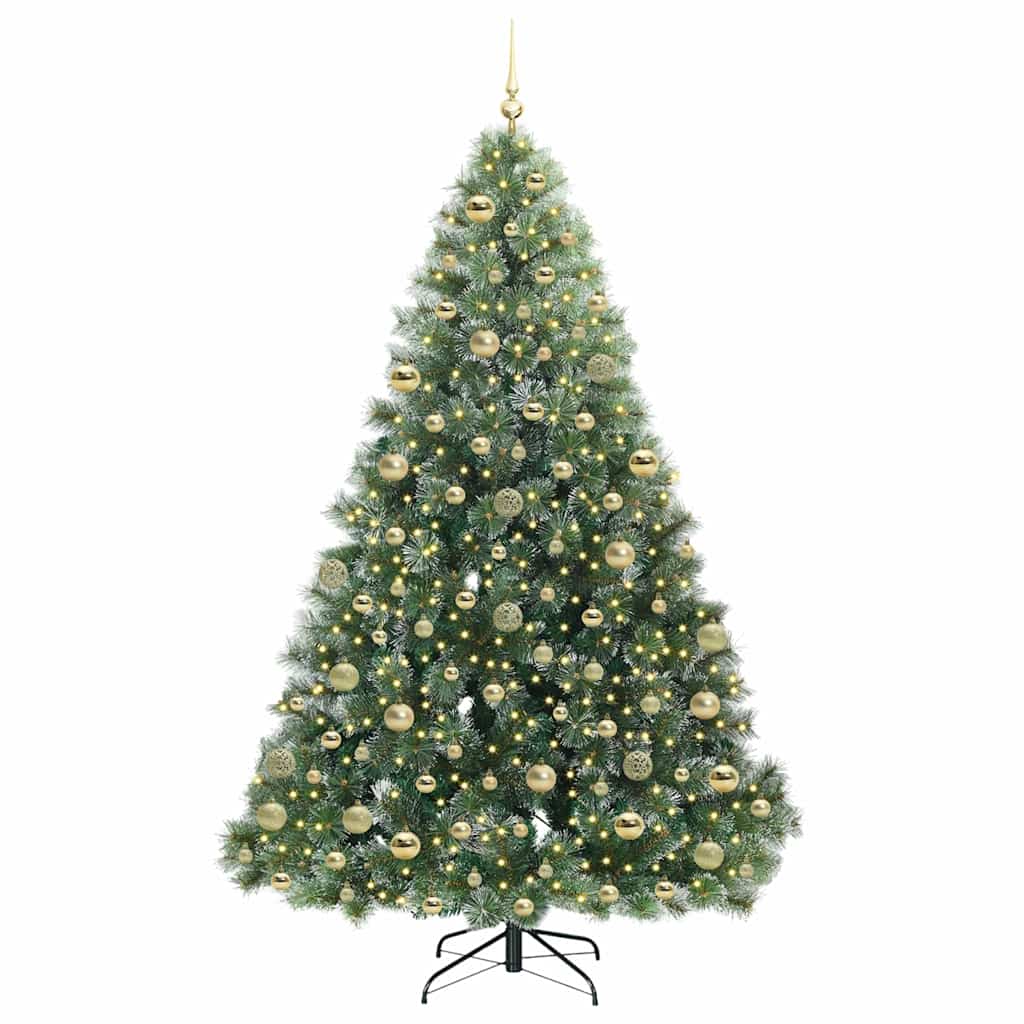 Künstlicher Weihnachtsbaum mit 300 LEDs Grün 180 cm PE und PVC