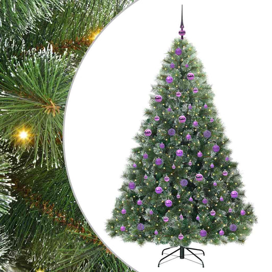 Künstlicher Weihnachtsbaum mit 300 LEDs Grün 180 cm PE und PVC