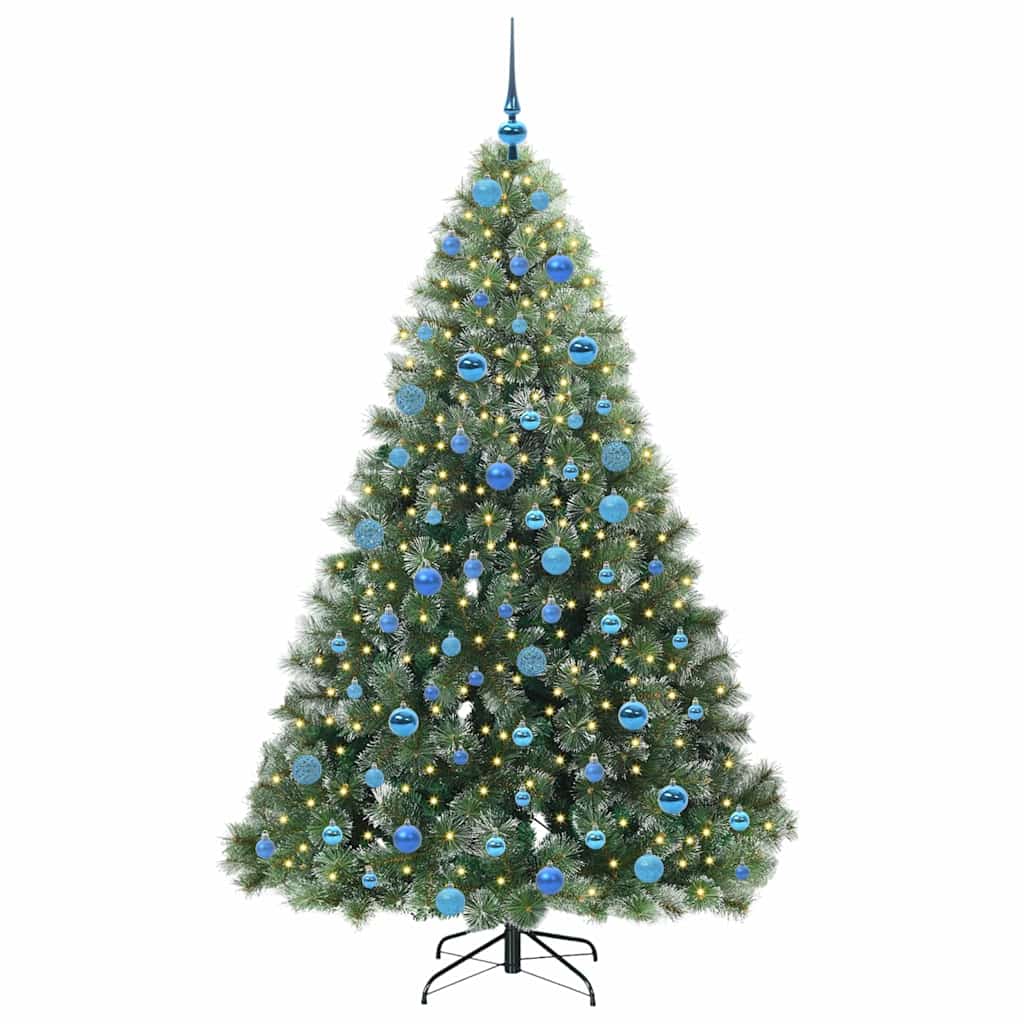 Künstlicher Weihnachtsbaum mit 300 LEDs Grün 180 cm PE und PVC
