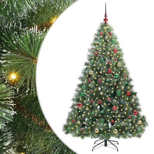 Künstlicher Weihnachtsbaum mit 300 LEDs Grün 180 cm PE und PVC