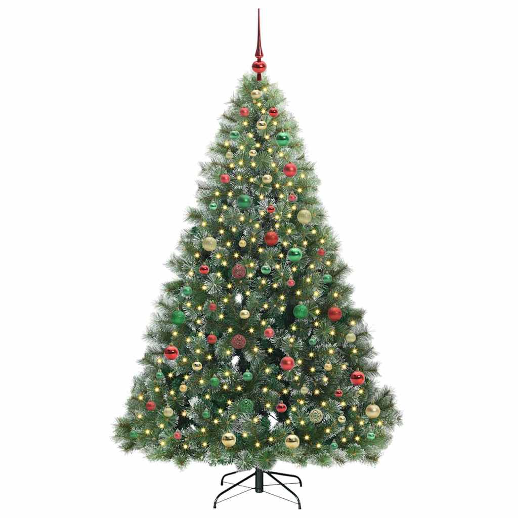 Künstlicher Weihnachtsbaum mit 300 LEDs Grün 180 cm PE und PVC