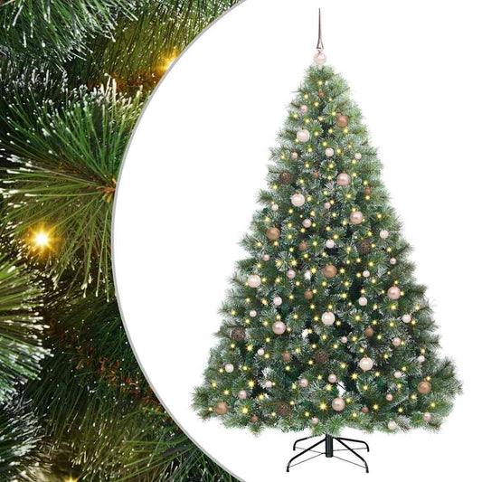 Künstlicher Weihnachtsbaum mit 300 LEDs Grün 210 cm PE und PVC