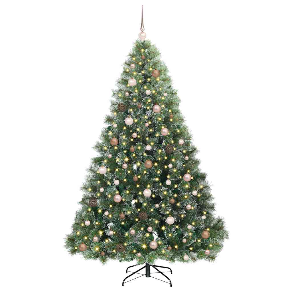 Künstlicher Weihnachtsbaum mit 300 LEDs Grün 210 cm PE und PVC