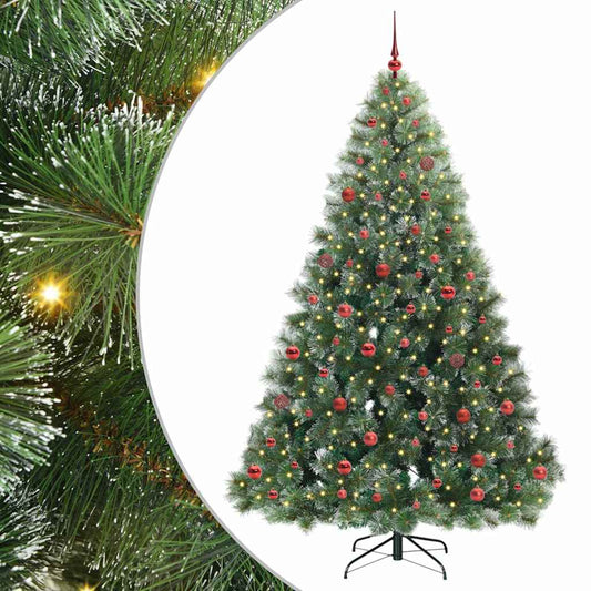 Künstlicher Weihnachtsbaum mit 300 LEDs Grün 210 cm PE und PVC