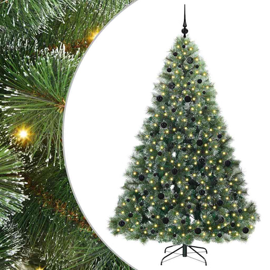 Künstlicher Weihnachtsbaum mit 300 LEDs Grün 210 cm PE und PVC