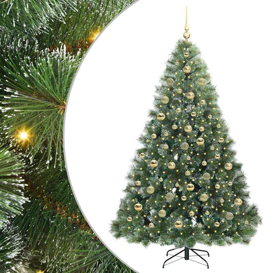 Künstlicher Weihnachtsbaum mit 300 LEDs Grün 210 cm PE und PVC