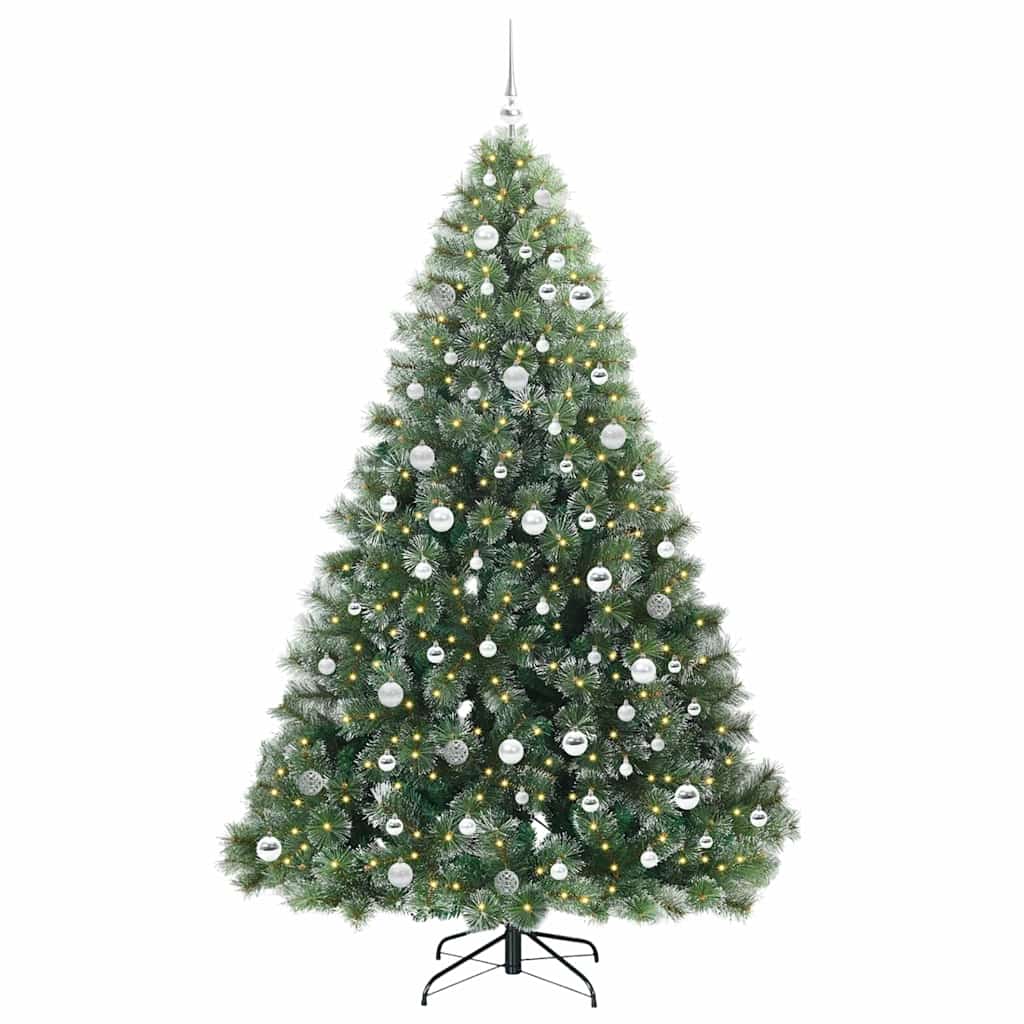 Künstlicher Weihnachtsbaum mit 300 LEDs Grün 210 cm PE und PVC