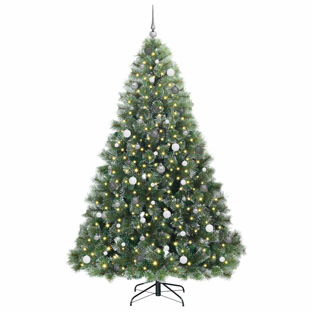 Künstlicher Weihnachtsbaum mit 300 LEDs Grün 240 cm PE und PVC