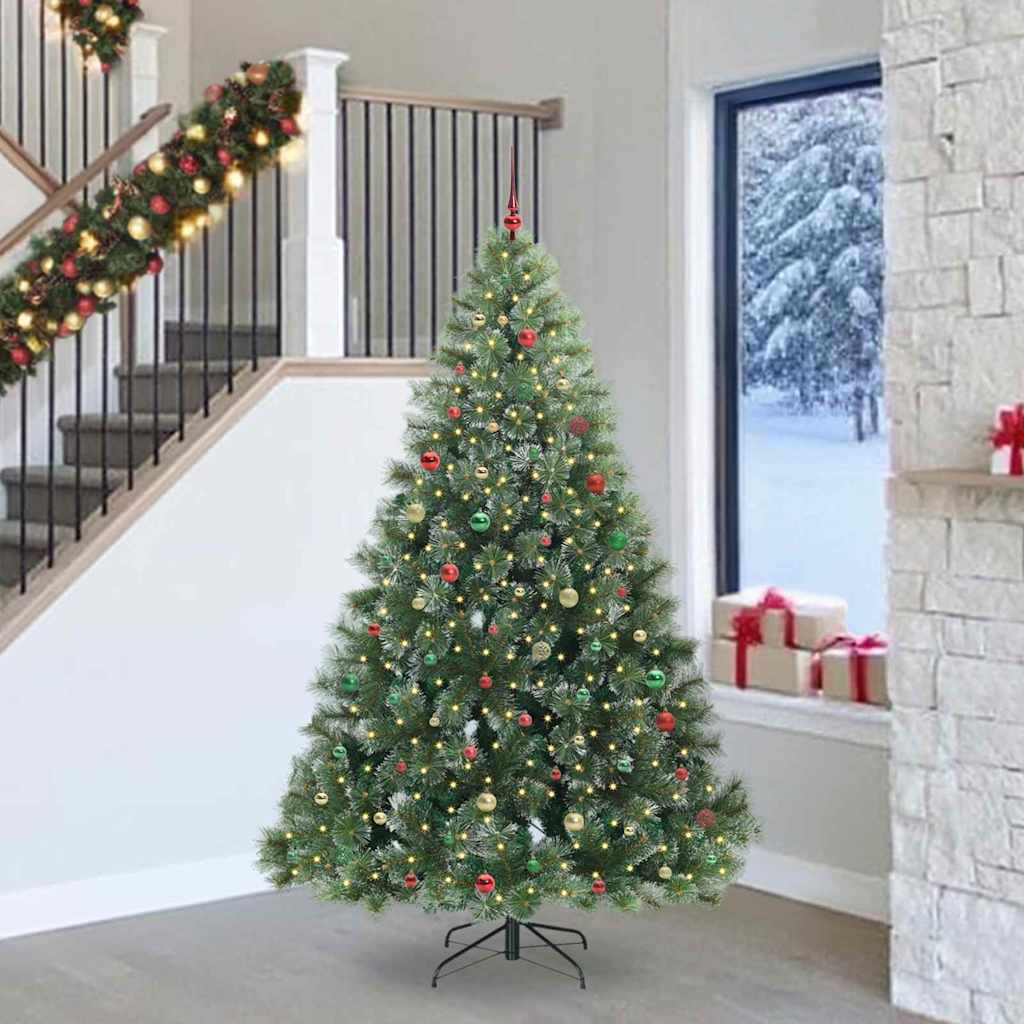 Künstlicher Weihnachtsbaum mit 300 LEDs Grün 240 cm PE und PVC