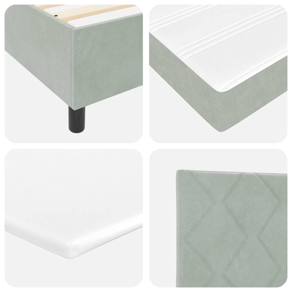Boxspringbett mit Matratze Hellgrau 200 x 200 cm Samt