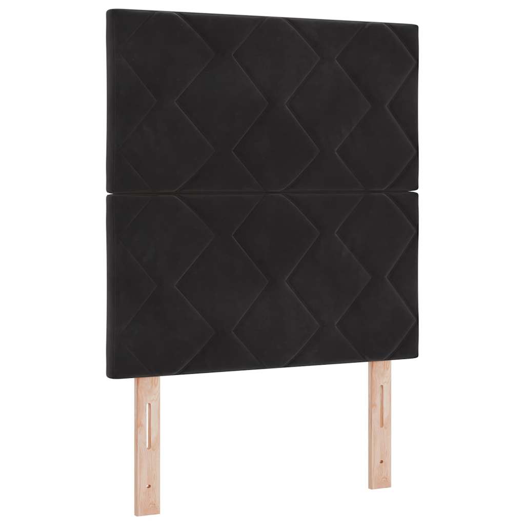 Boxspringbett mit Kopfteil Schwarz 80 x 200 cm Samt