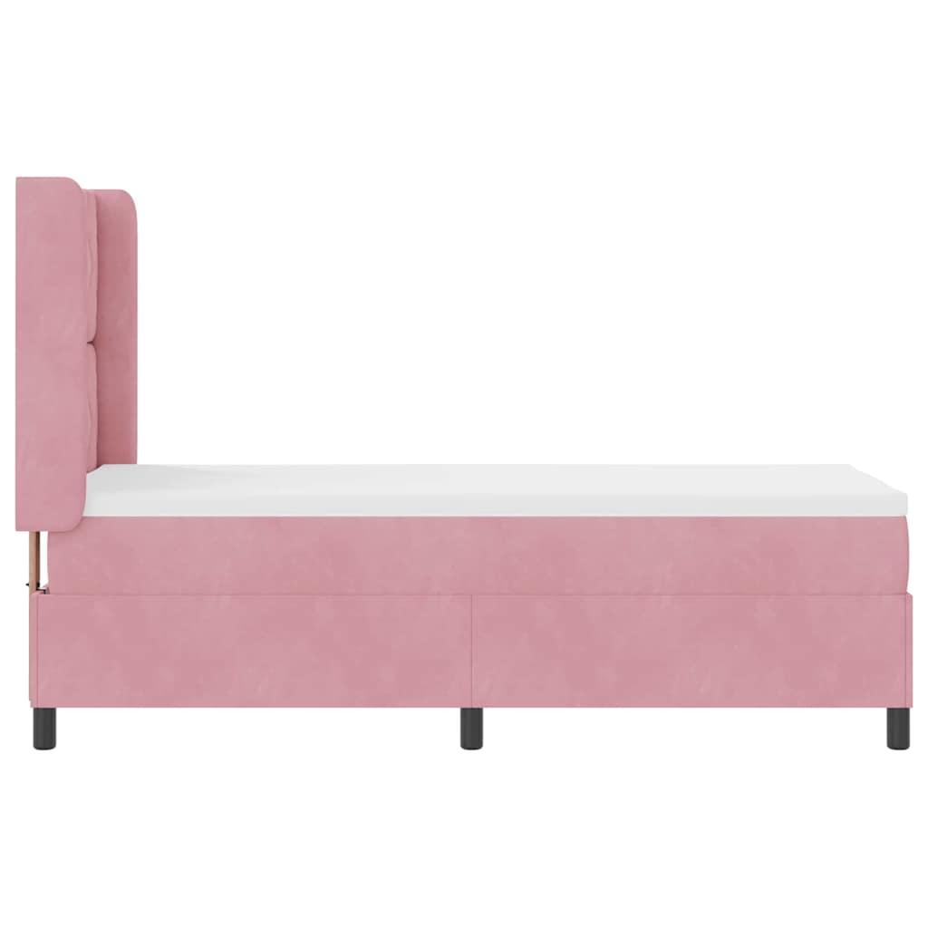 Boxspringbett mit Kopfteil Rosa 80 x 200 cm Samt