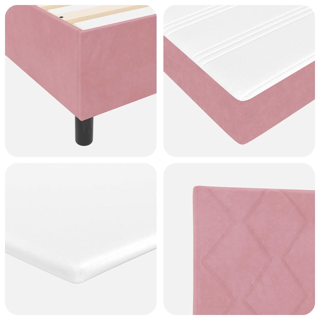 Boxspringbett mit Kopfteil Rosa 100 x 200 cm Samt