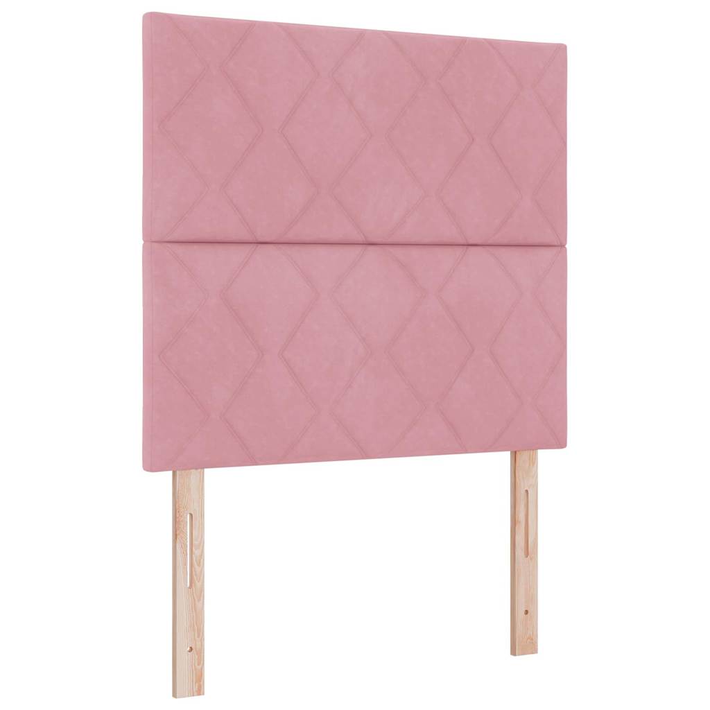 Boxspringbett mit Kopfteil Rosa 100 x 200 cm Samt
