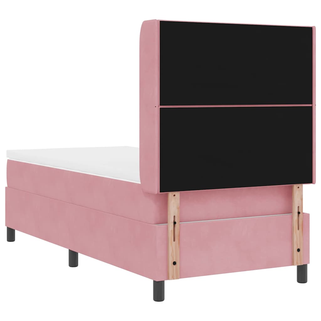 Boxspringbett mit Kopfteil Rosa 100 x 200 cm Samt