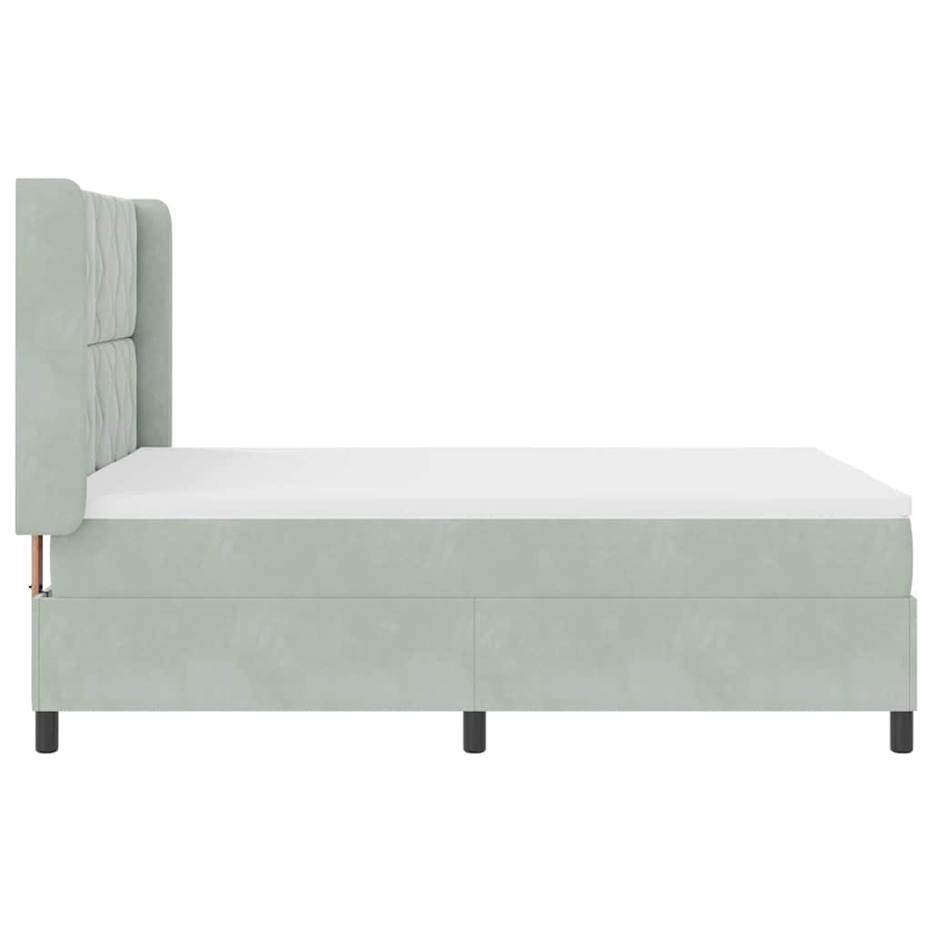 Boxspringbett mit Kopfteil Hellgrau 160 x 200 cm Samt