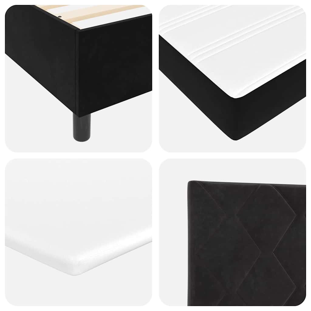 Boxspringbett mit Kopfteil Schwarz 160 x 200 cm Samt