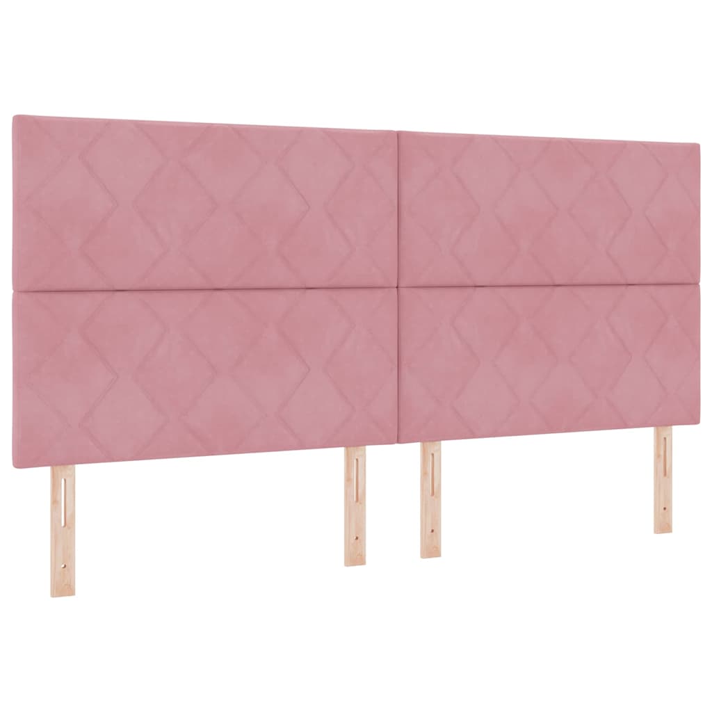 Boxspringbett mit Kopfteil Rosa 200 x 200 cm Samt