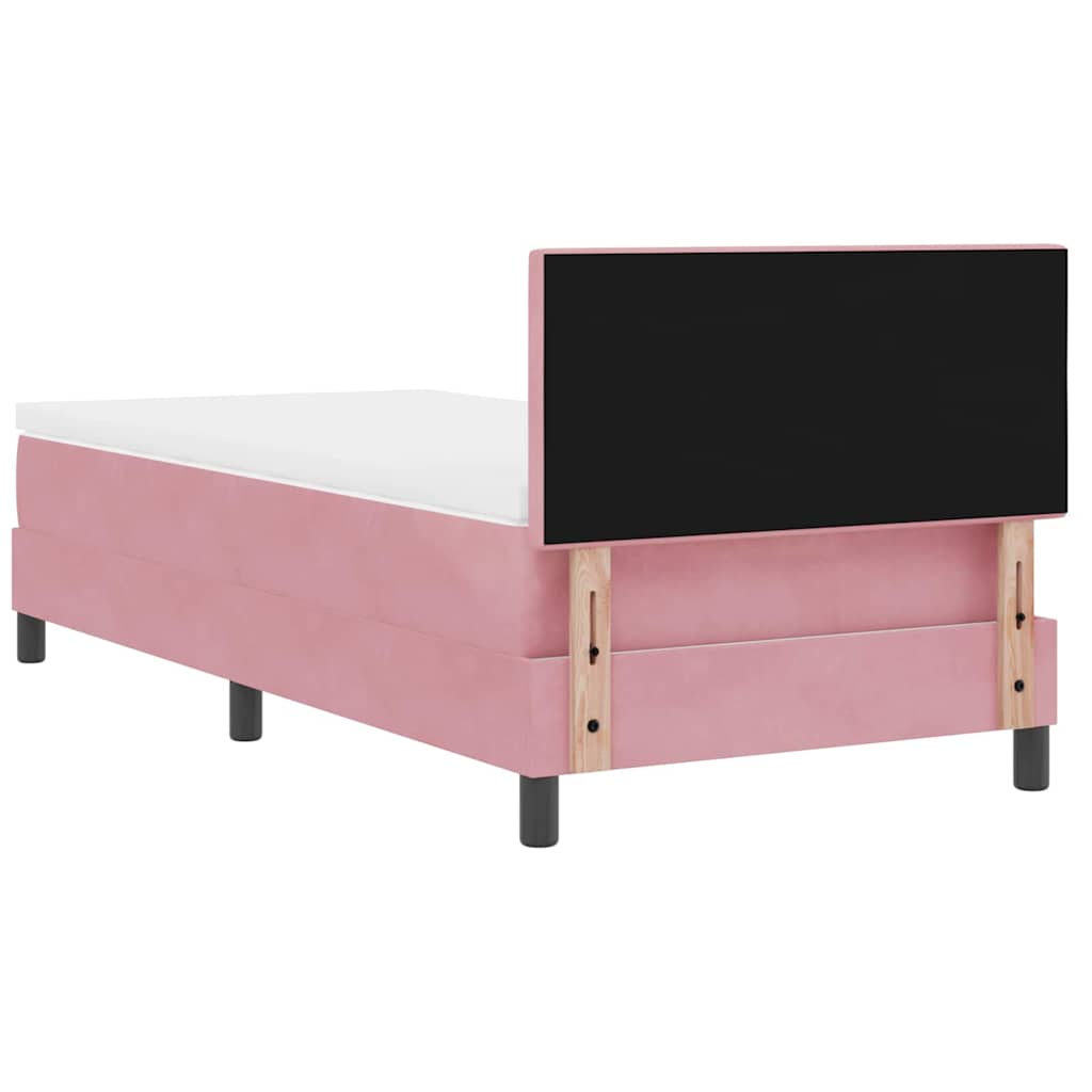 Boxspringbett mit Kopfteil Rosa 80 x 200 cm Samt