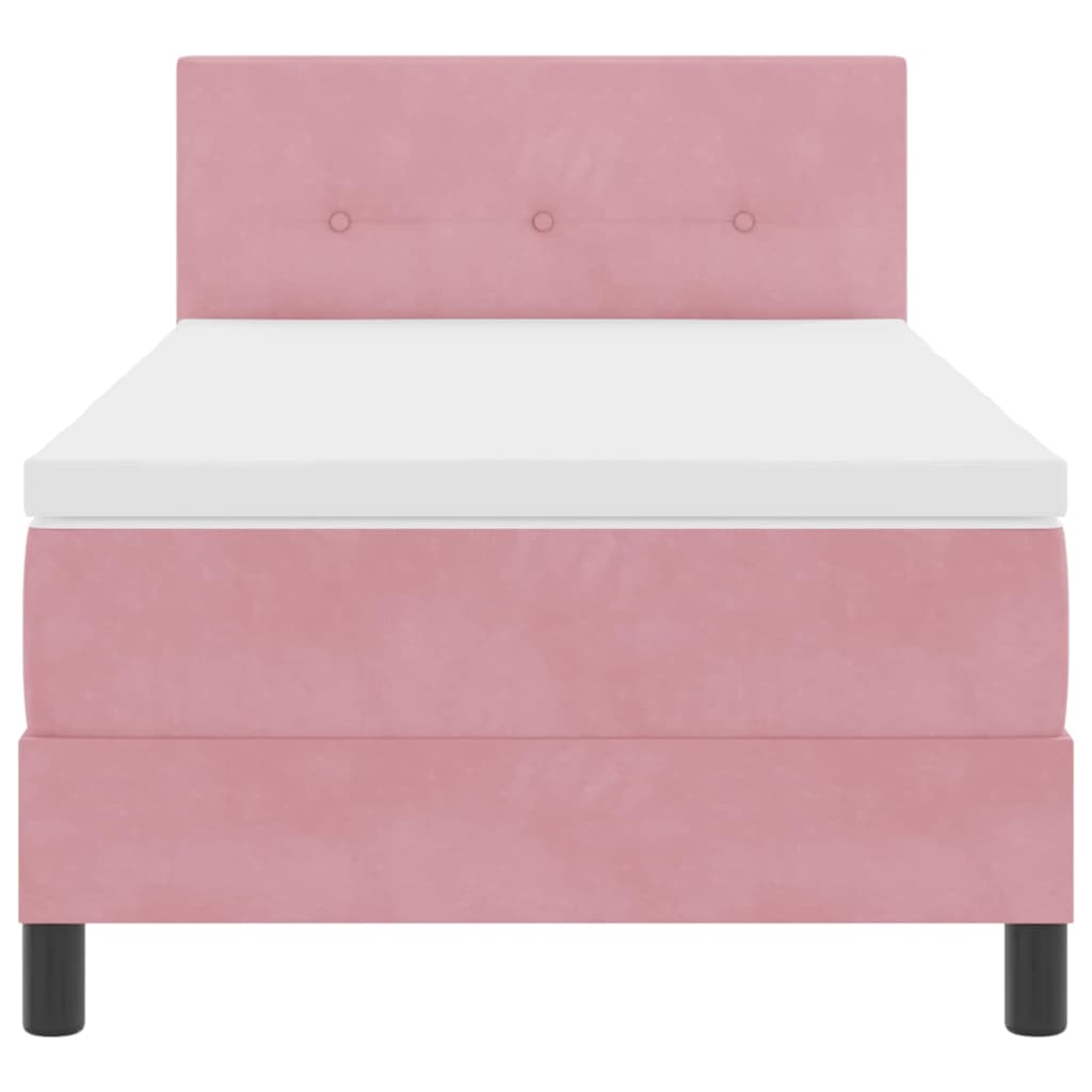 Boxspringbett mit Kopfteil Rosa 80 x 200 cm Samt