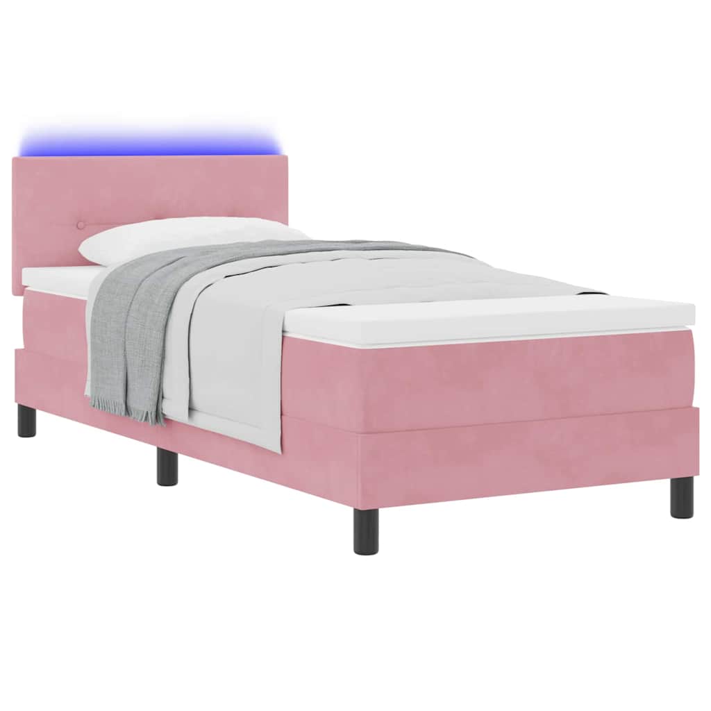 Boxspringbett mit Kopfteil Rosa 80 x 200 cm Samt