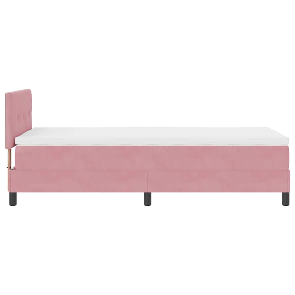 Boxspringbett mit Kopfteil Rosa 80 x 200 cm Samt