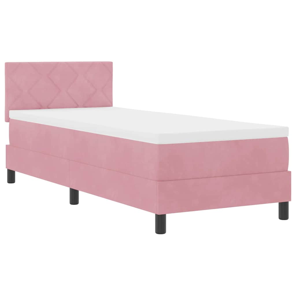 Boxspringbett mit Kopfteil Rosa 80 x 200 cm Samt