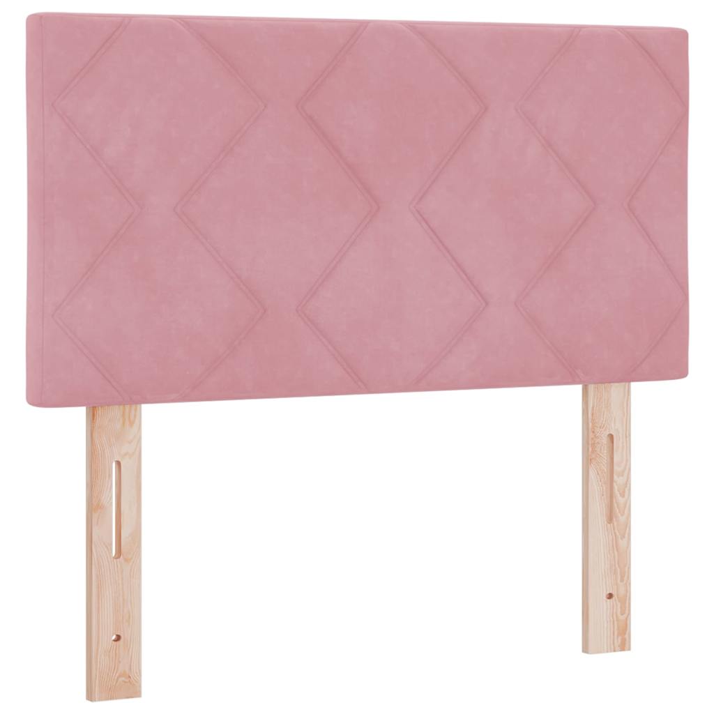 Boxspringbett mit Kopfteil Rosa 80 x 200 cm Samt