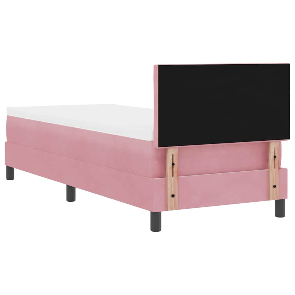 Boxspringbett mit Kopfteil Rosa 80 x 200 cm Samt