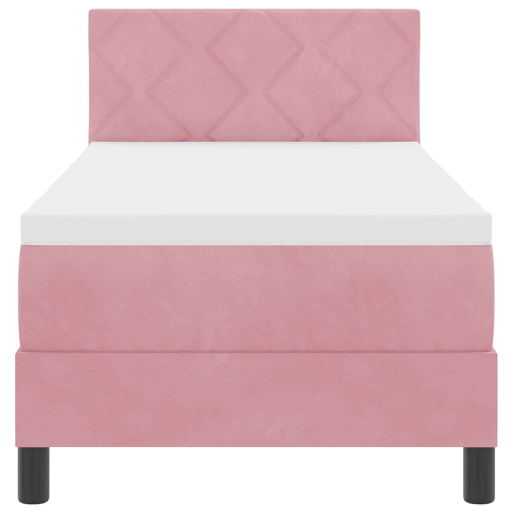 Boxspringbett mit Kopfteil Rosa 80 x 200 cm Samt