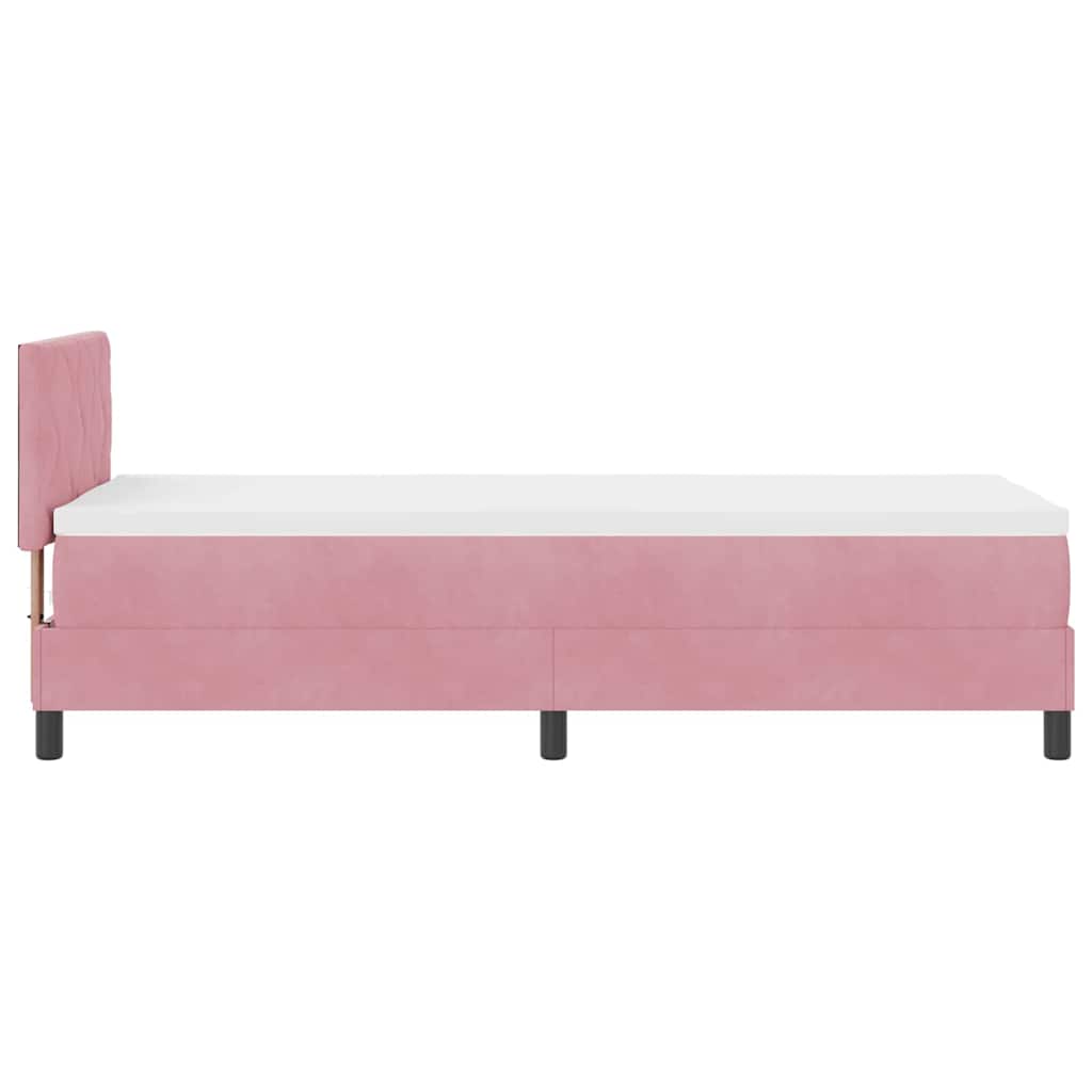 Boxspringbett mit Kopfteil Rosa 80 x 200 cm Samt