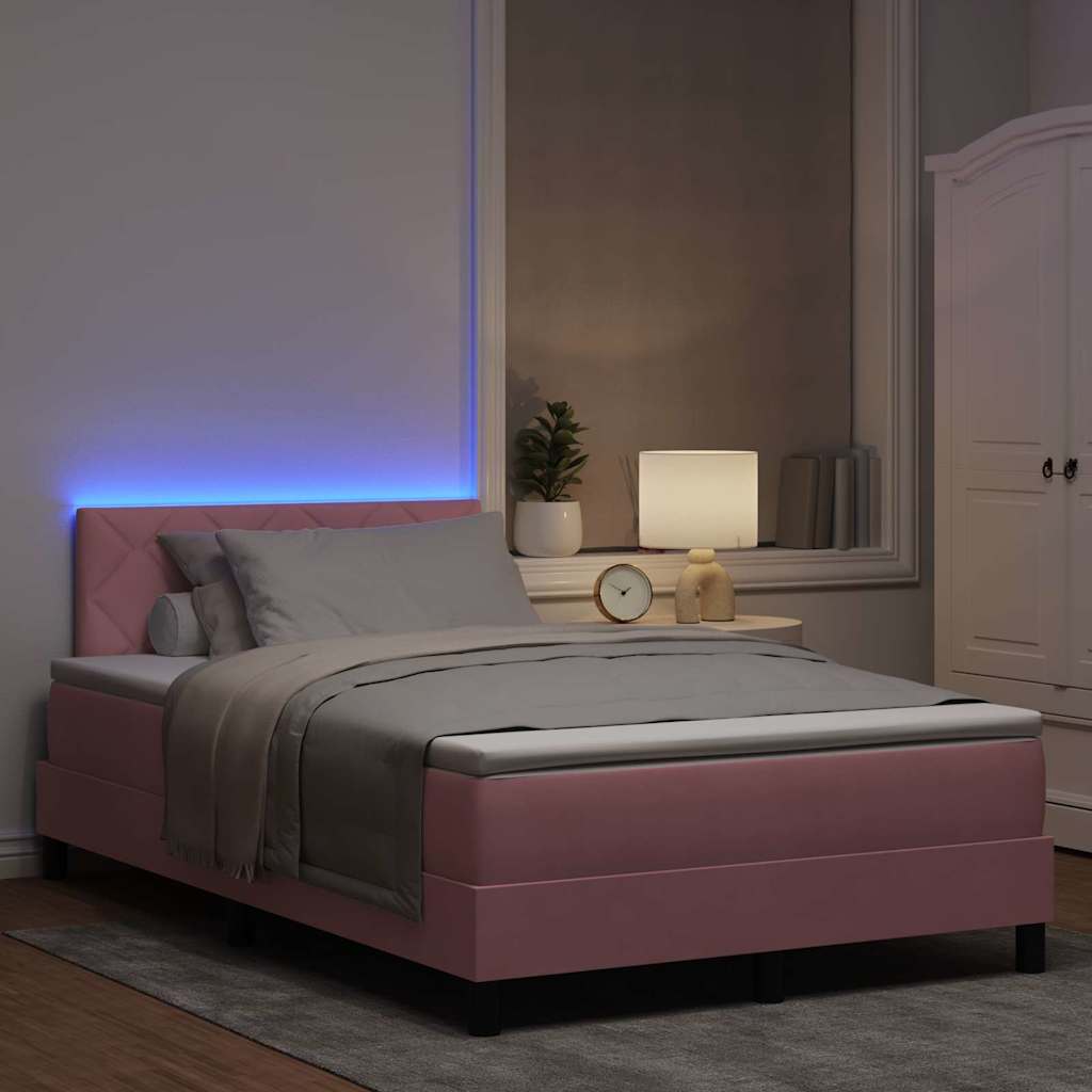 Boxspringbett mit Kopfteil Rosa 120 x 190 cm Samt