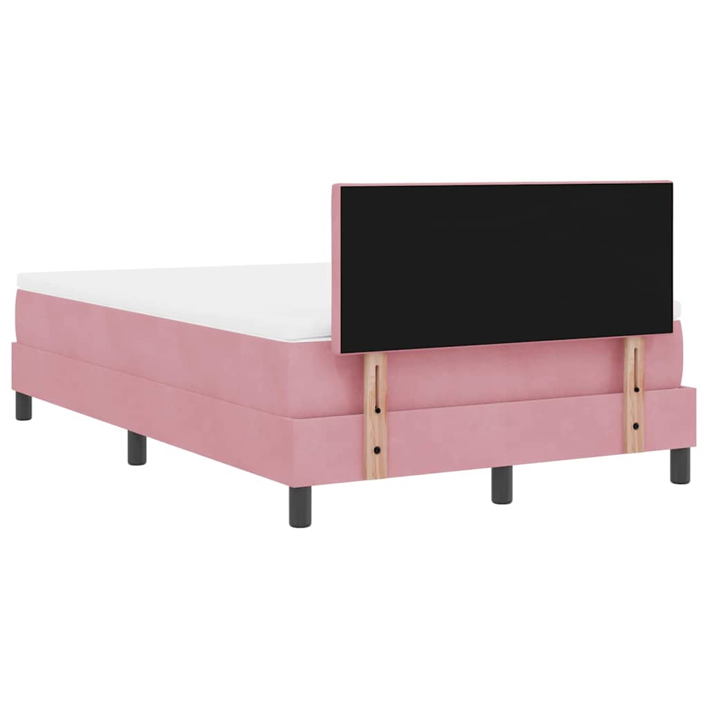 Boxspringbett mit Kopfteil Rosa 120 x 190 cm Samt