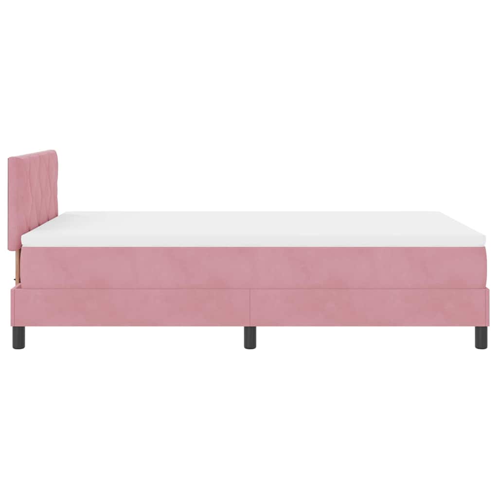 Boxspringbett mit Kopfteil Rosa 120 x 190 cm Samt