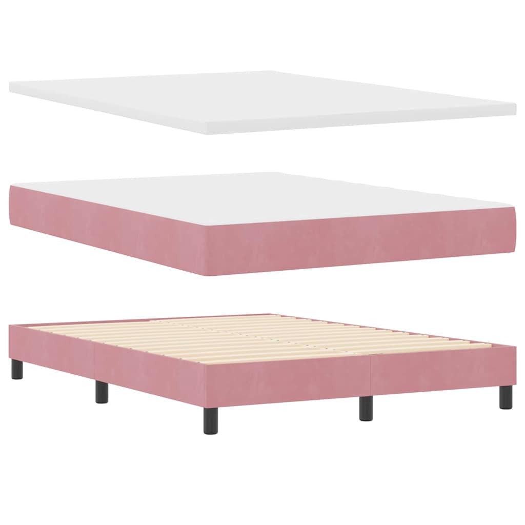Boxspringbett mit Kopfteil Rosa 160 x 200 cm Samt