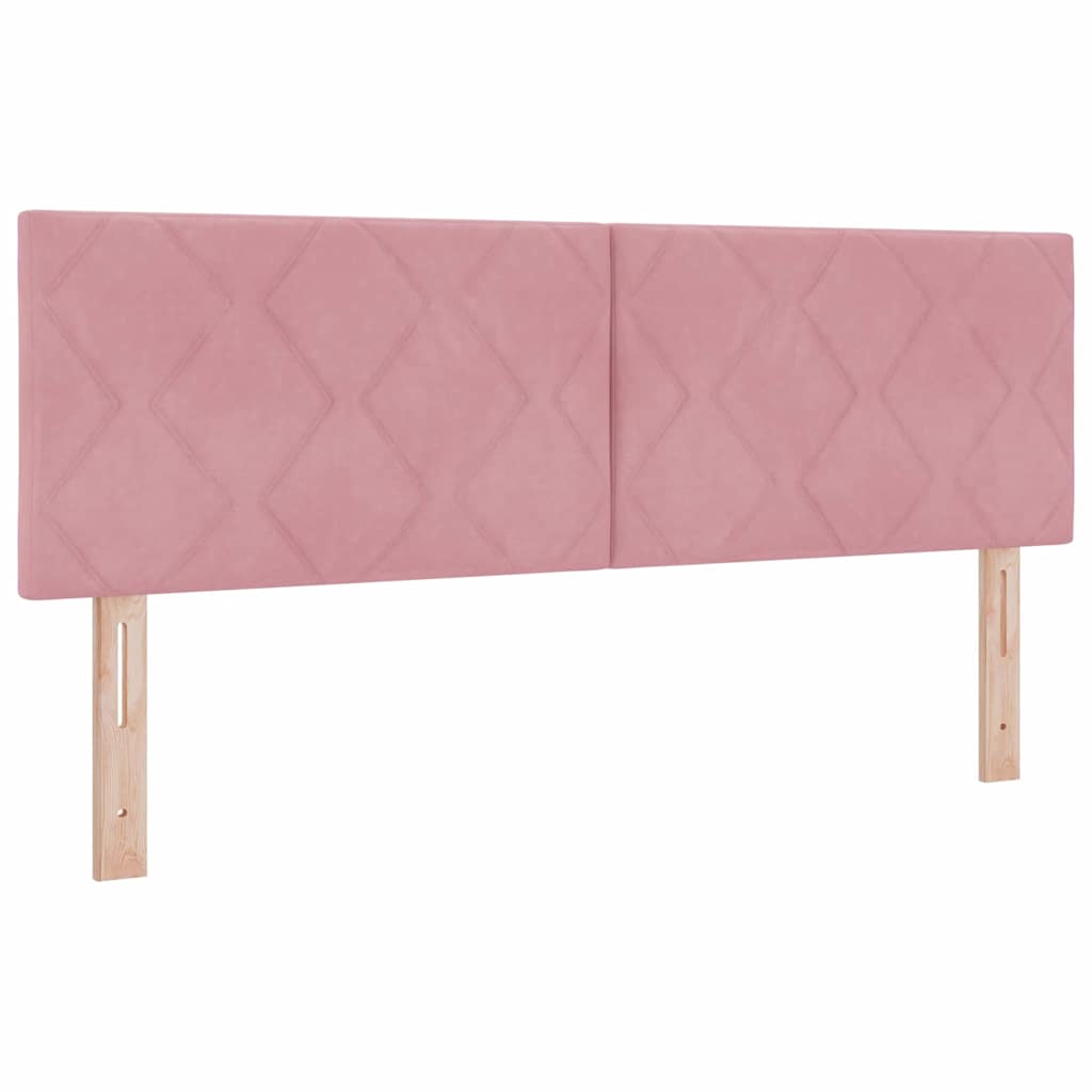 Boxspringbett mit Kopfteil Rosa 160 x 200 cm Samt