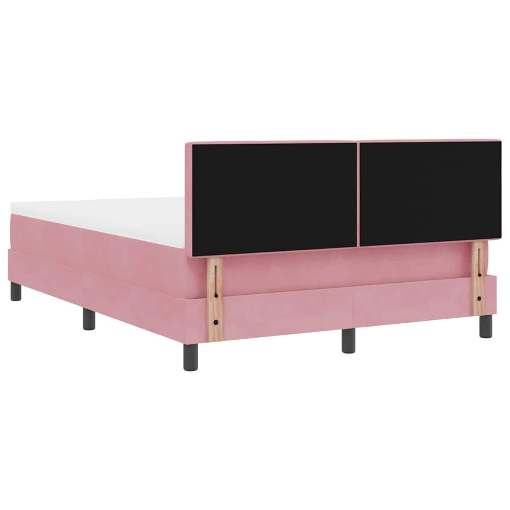 Boxspringbett mit Kopfteil Rosa 160 x 200 cm Samt