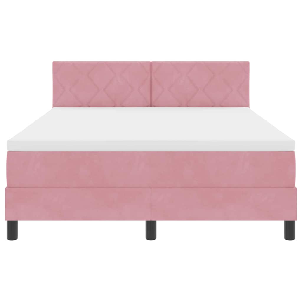 Boxspringbett mit Kopfteil Rosa 160 x 200 cm Samt