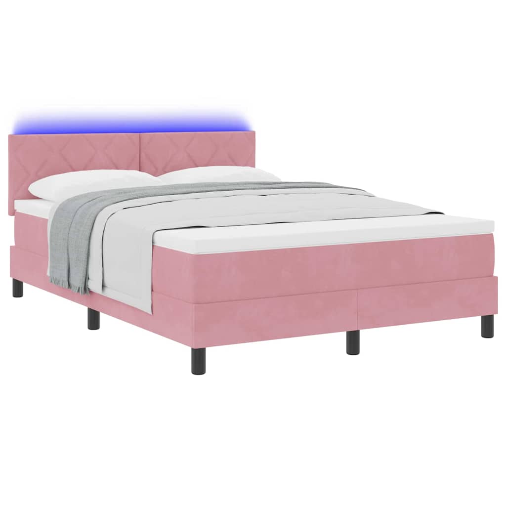 Boxspringbett mit Kopfteil Rosa 160 x 200 cm Samt