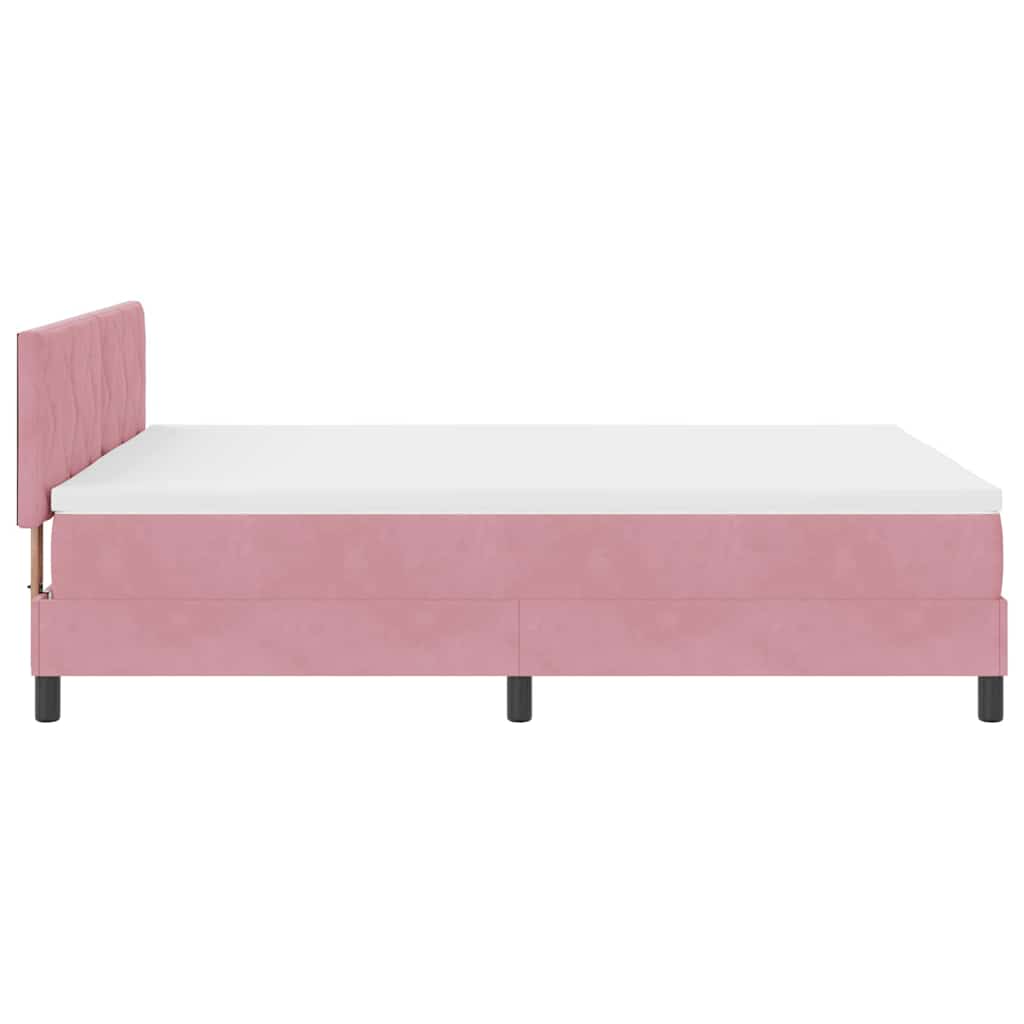Boxspringbett mit Kopfteil Rosa 160 x 200 cm Samt