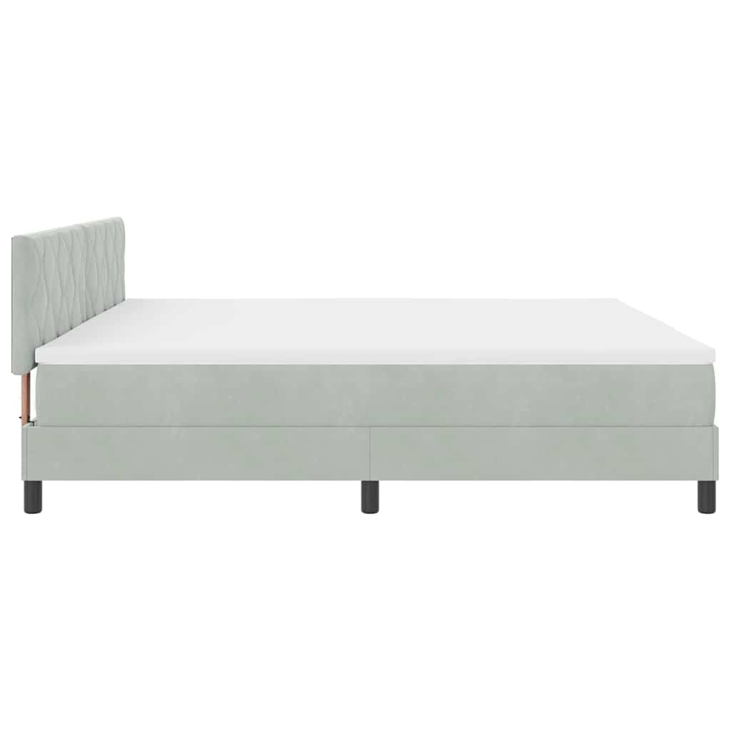 Boxspringbett mit Kopfteil Hellgrau 200 x 200 cm Samt