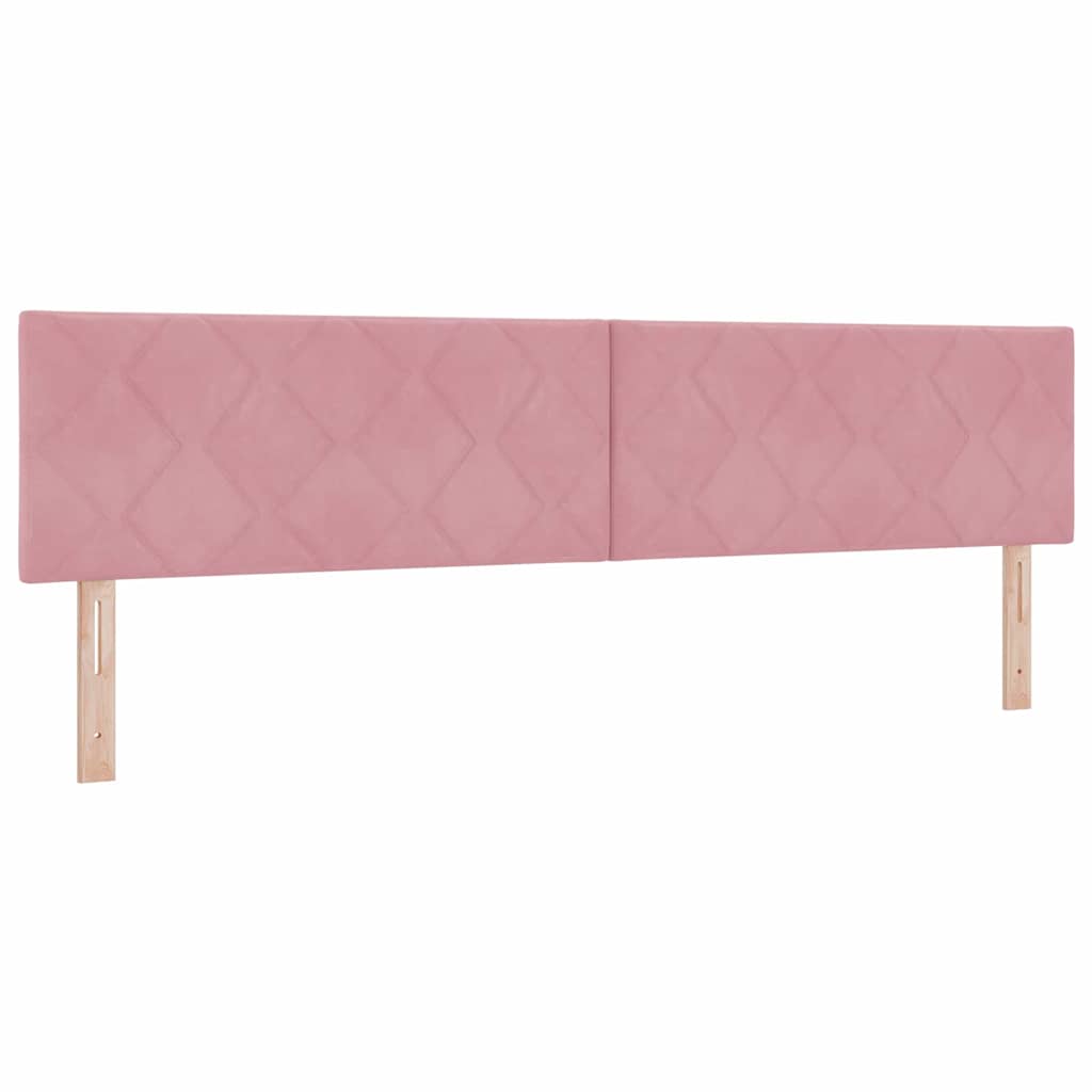 Boxspringbett mit Kopfteil Rosa 200 x 200 cm Samt