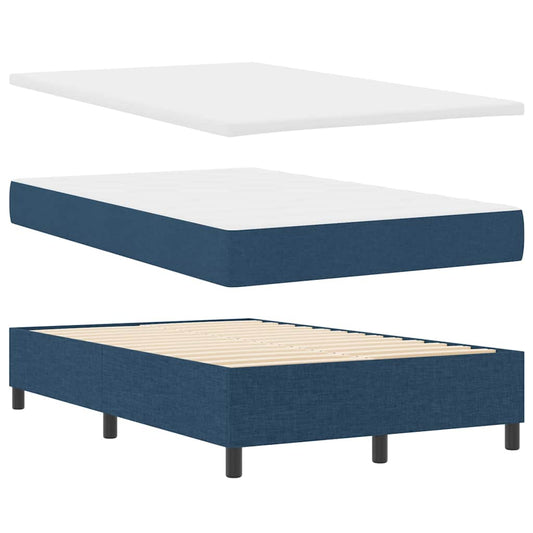 Boxspringbett Blau 120 x 200 cm Stoff & Holzwerkstoff