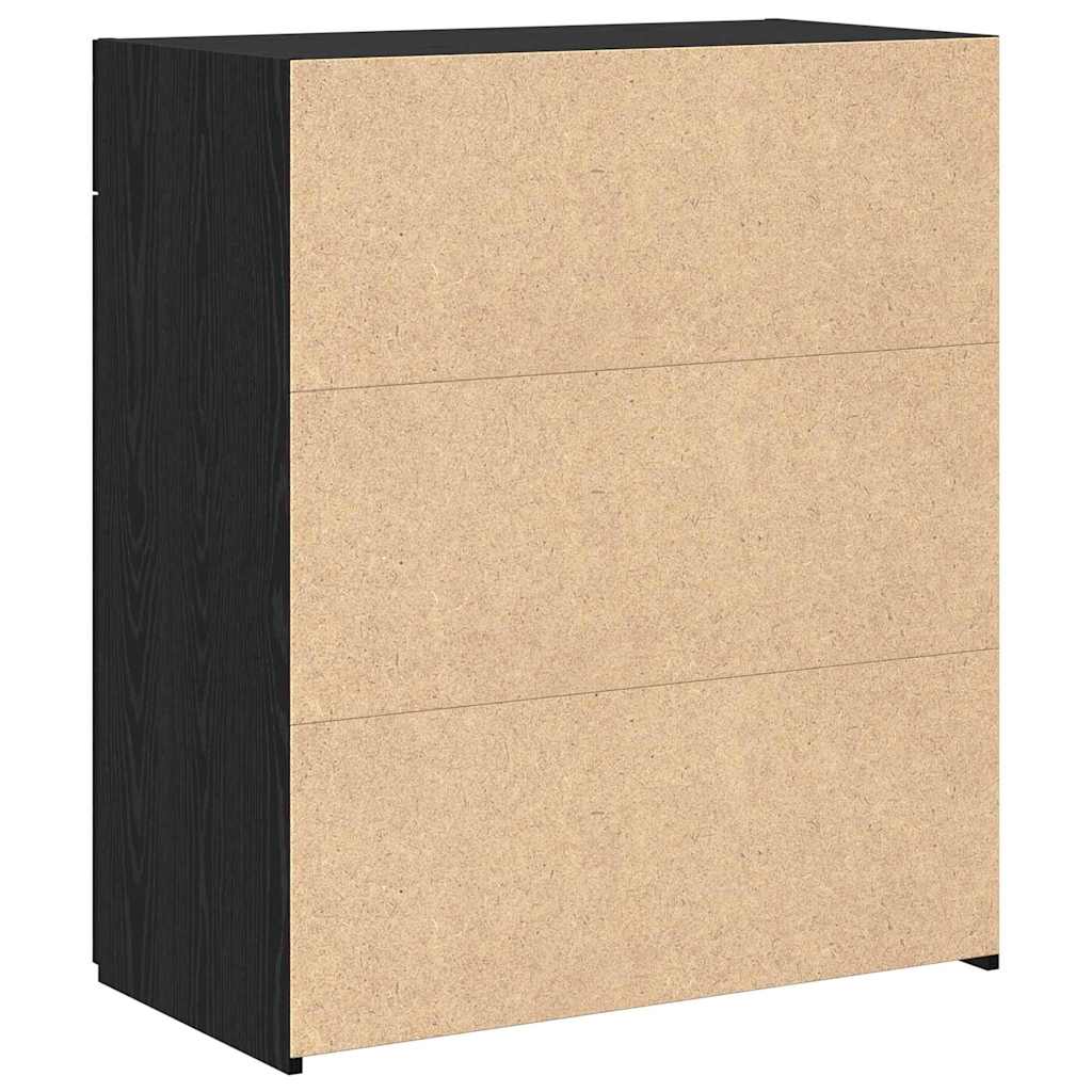 Badschrank Schwarz Eichen-Optik 80 x 42,5 x 93,5 cm