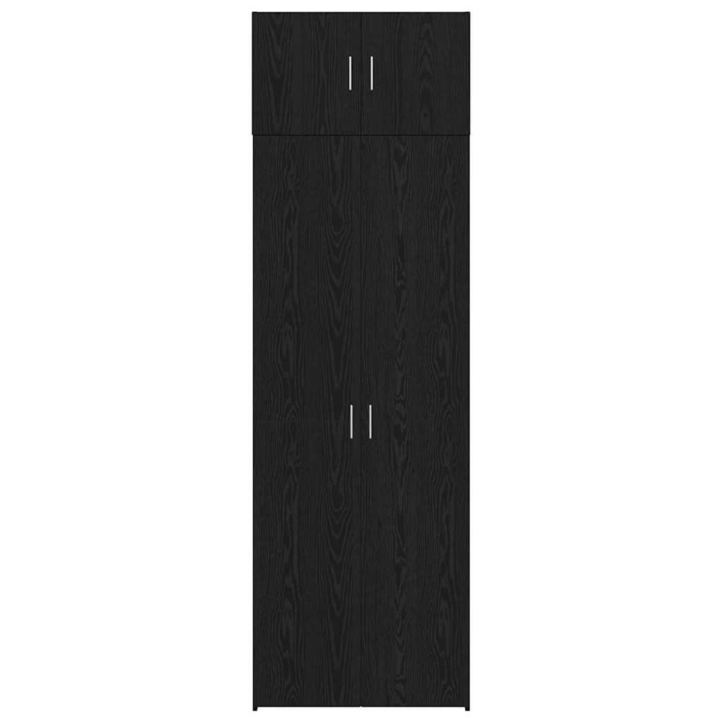 Badschrank Schwarz Eichen-Optik 70 x 42,5 x 225 cm